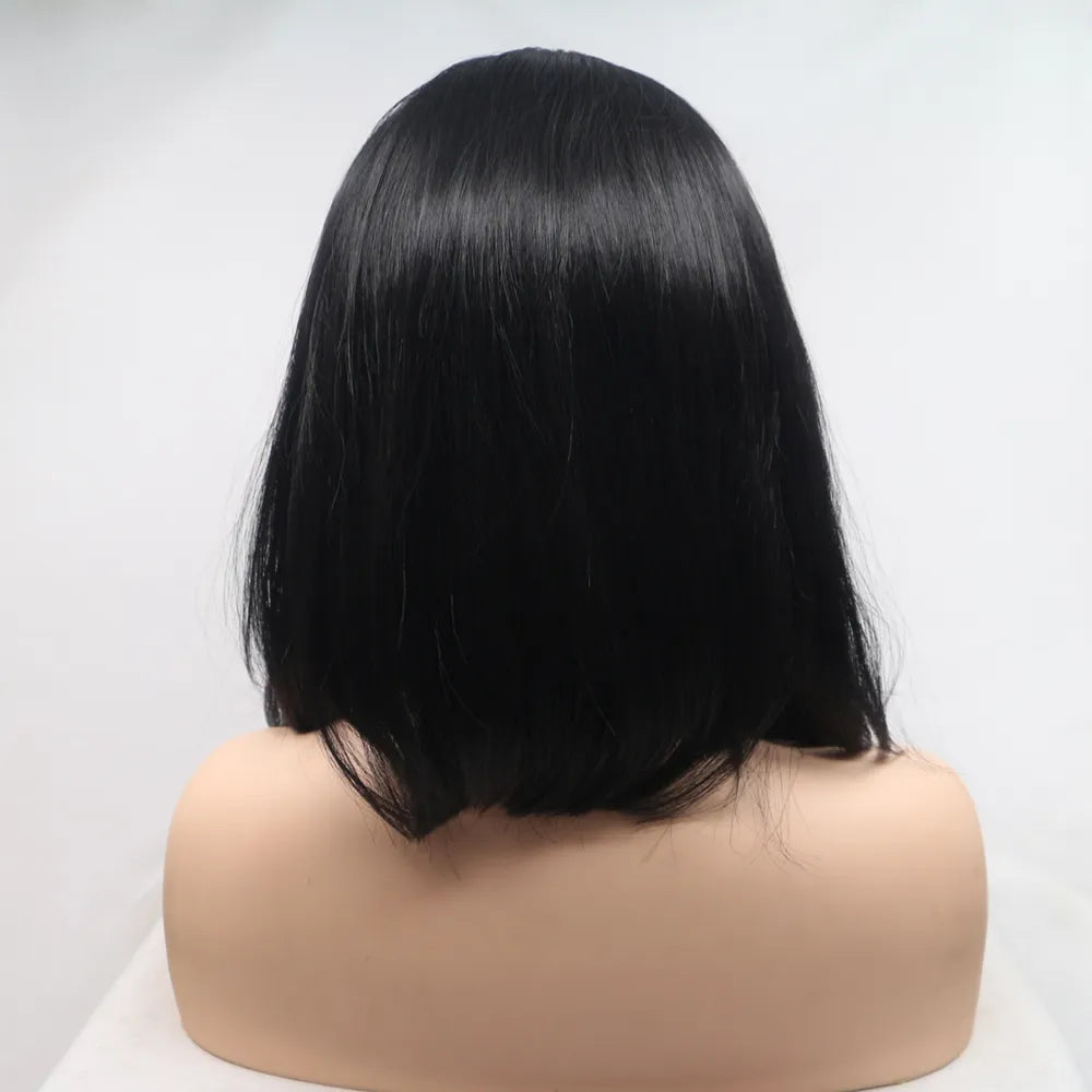 Straight wig side profile