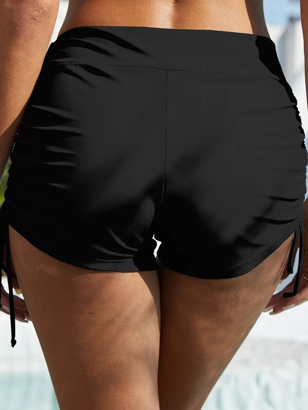 FAM-FAM Drawstring Mid-Rise Waist Swim Shorts - Fashorio