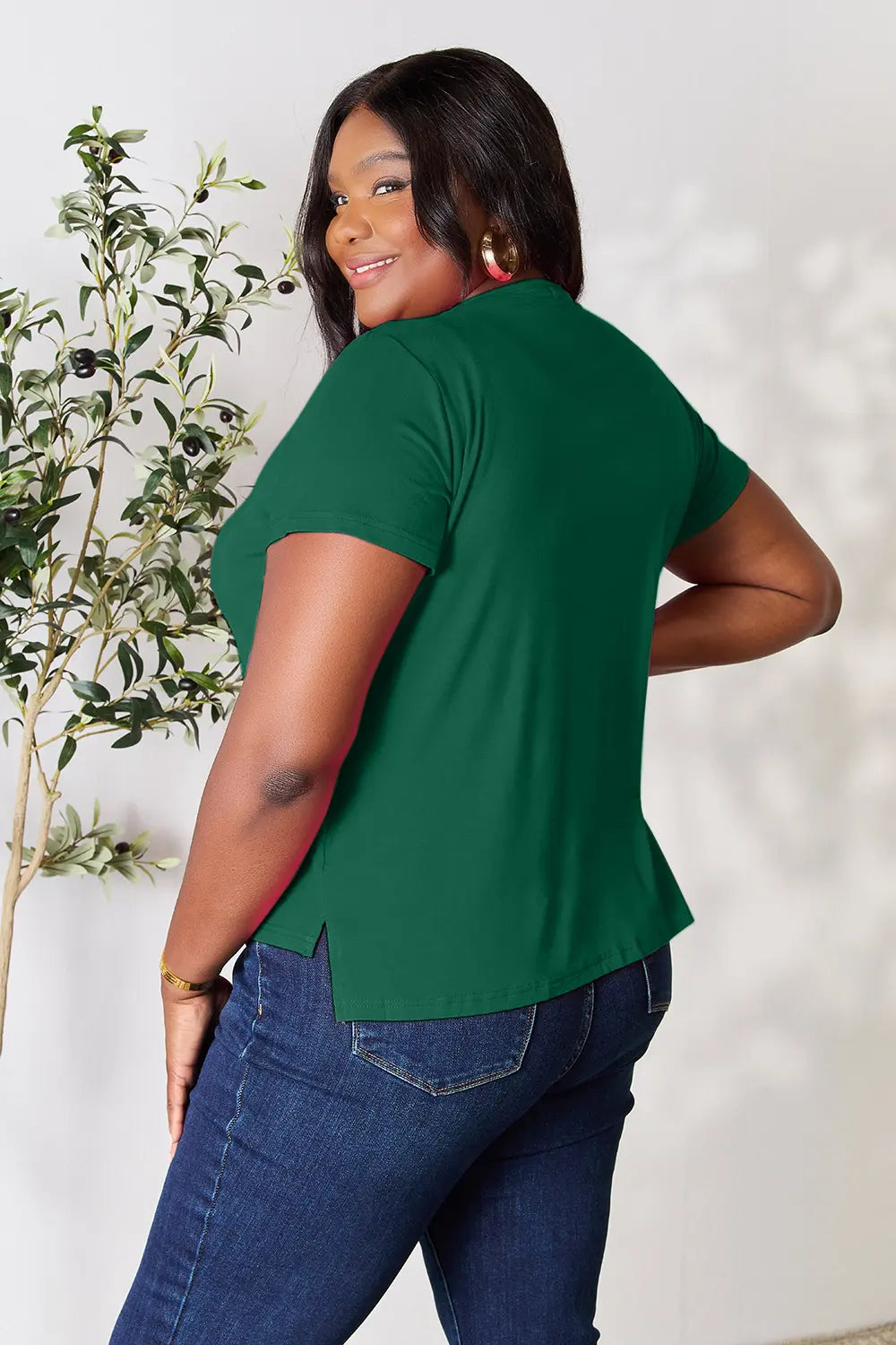 Round Neck Short Sleeve T-Shirt Plus Size, view 27