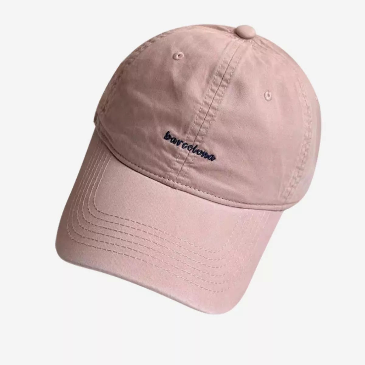 Close up of the embroidery on the cap front panel