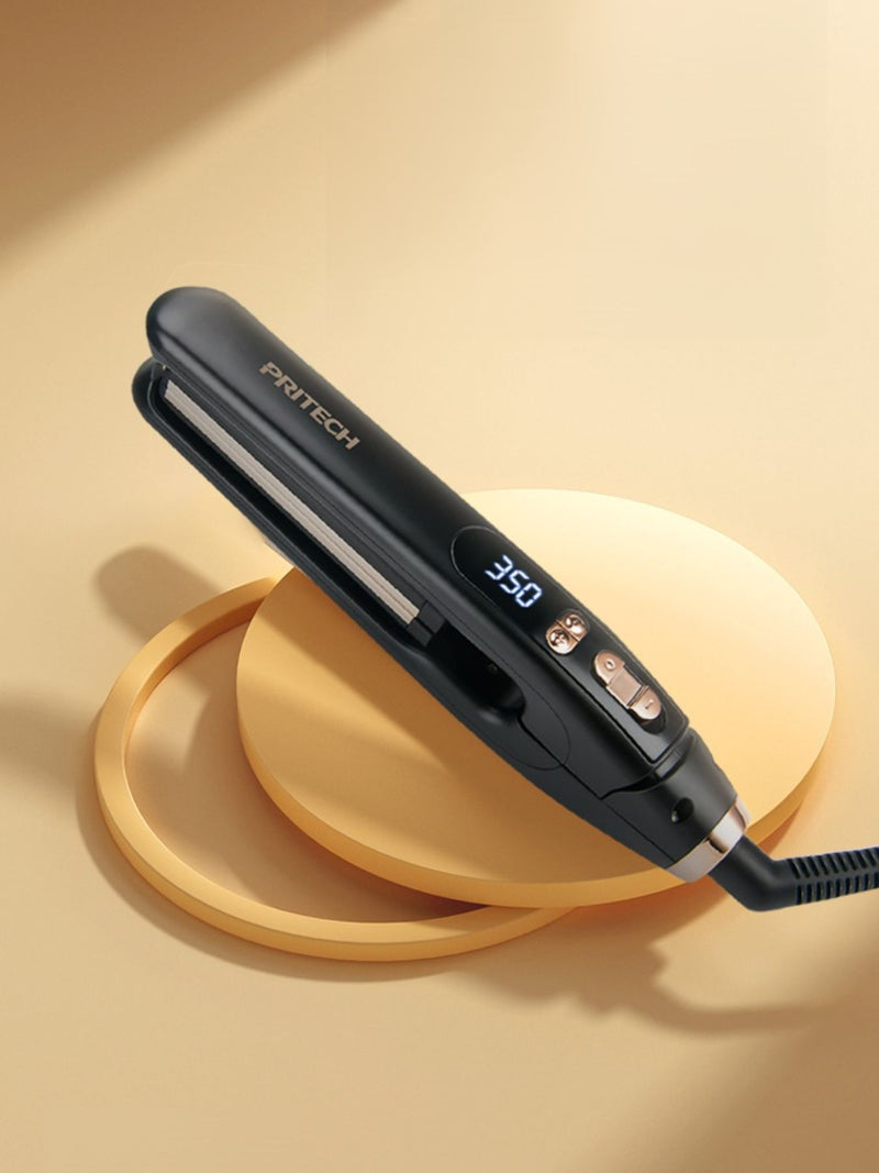 Black digital display hair straightener front view