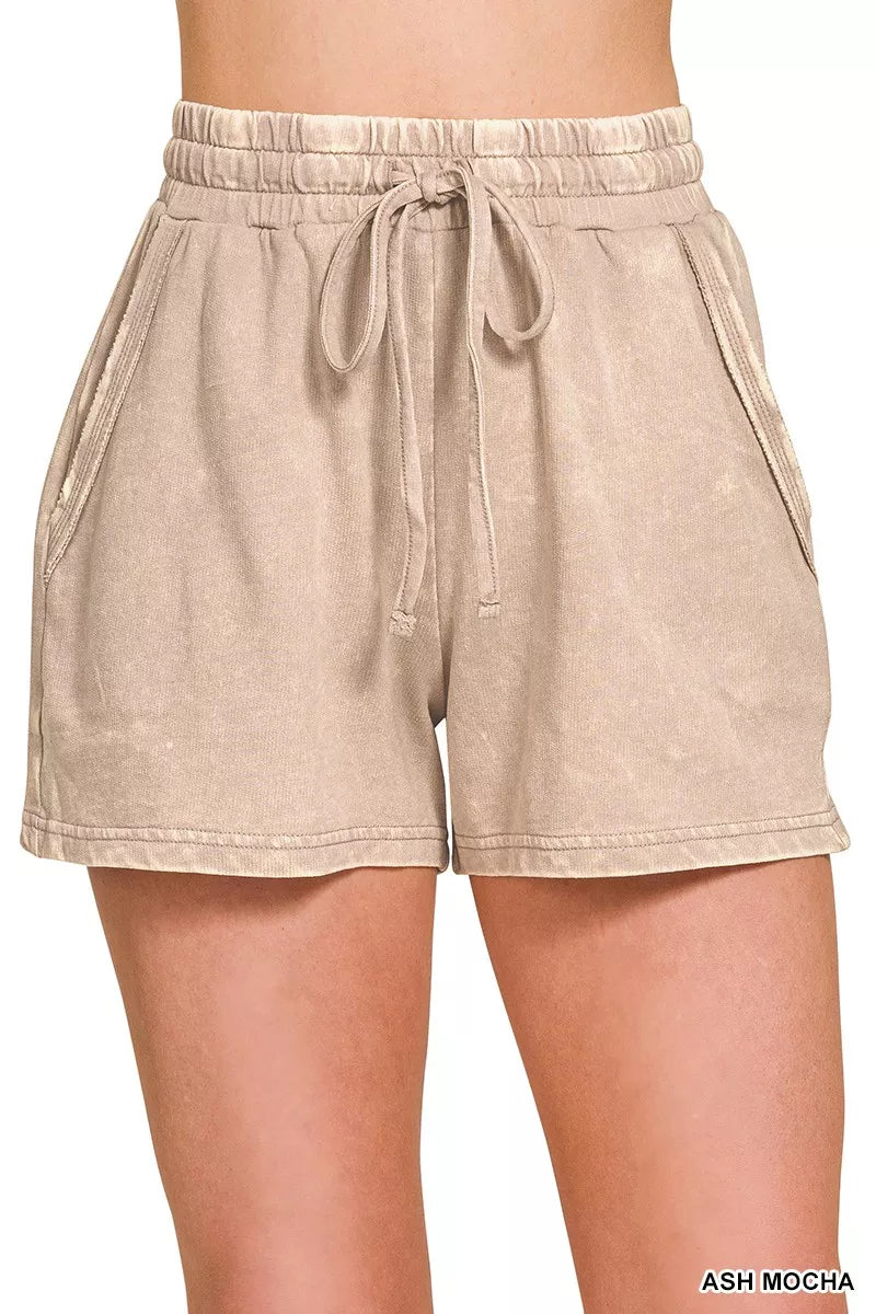 French terry shorts detail