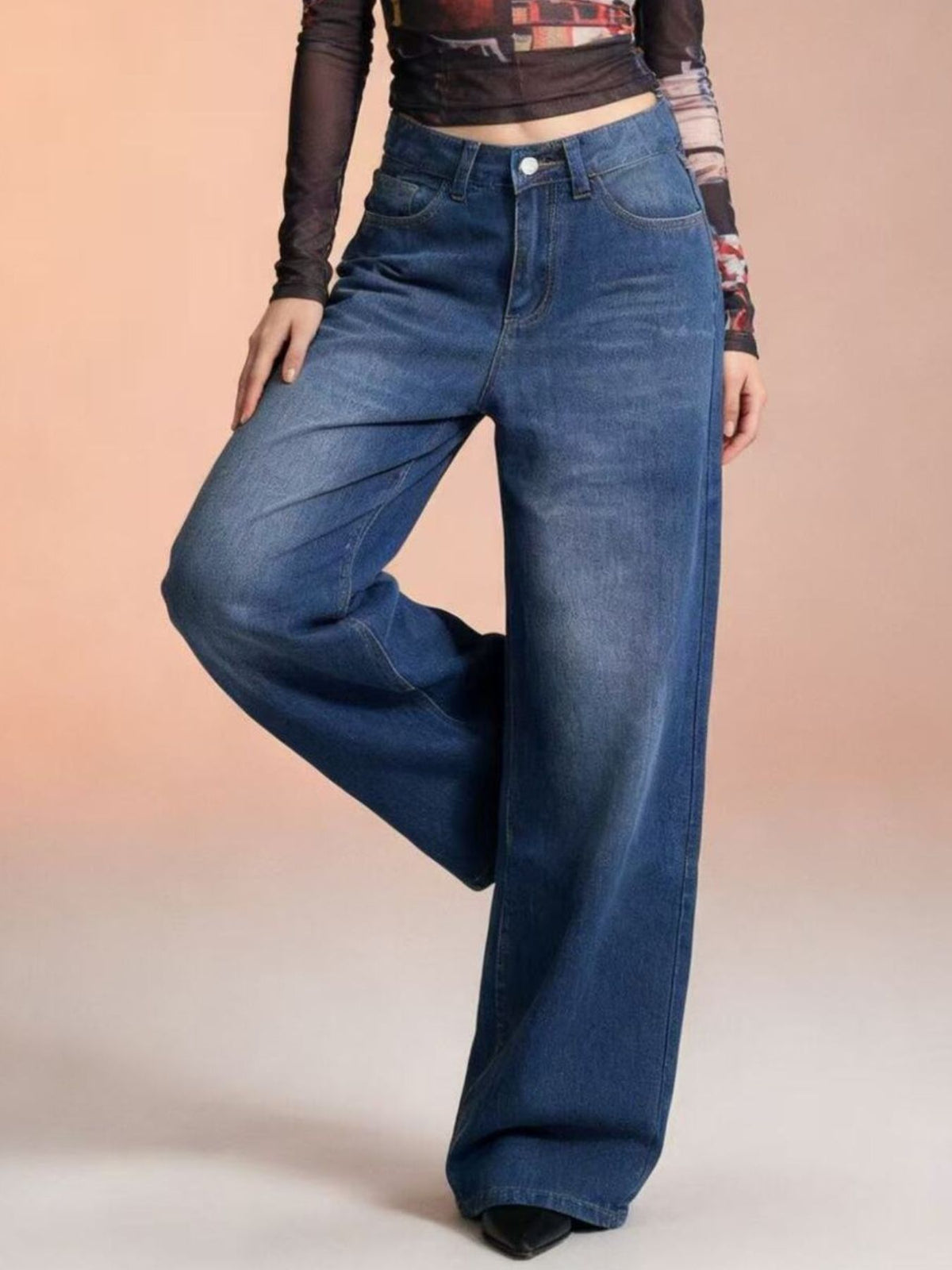 High Waisted Wide Leg Jeans, view 7