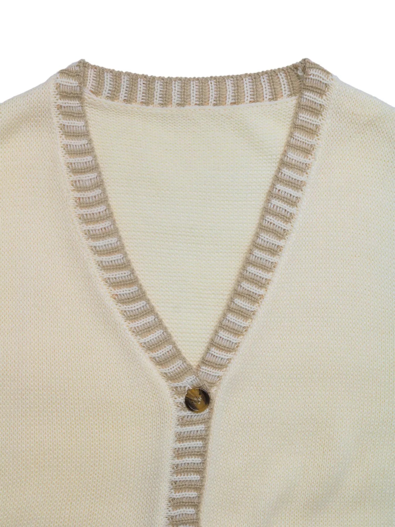 Button Up V-Neck Sweater Vest - Fashorio