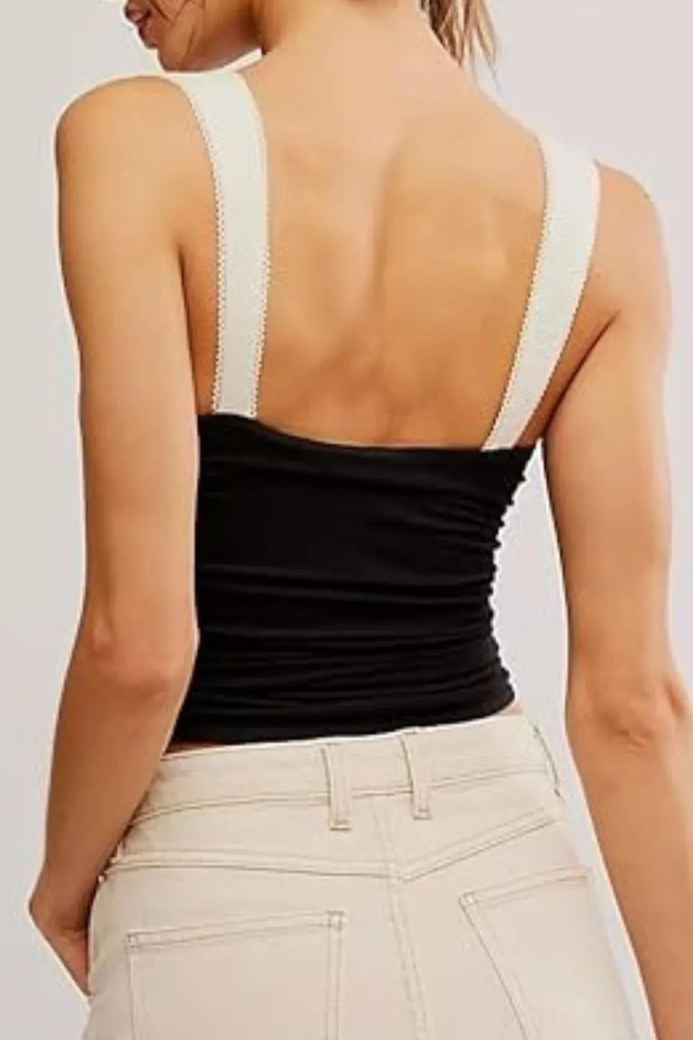Square Neck Wide Strap Cami Top detail view