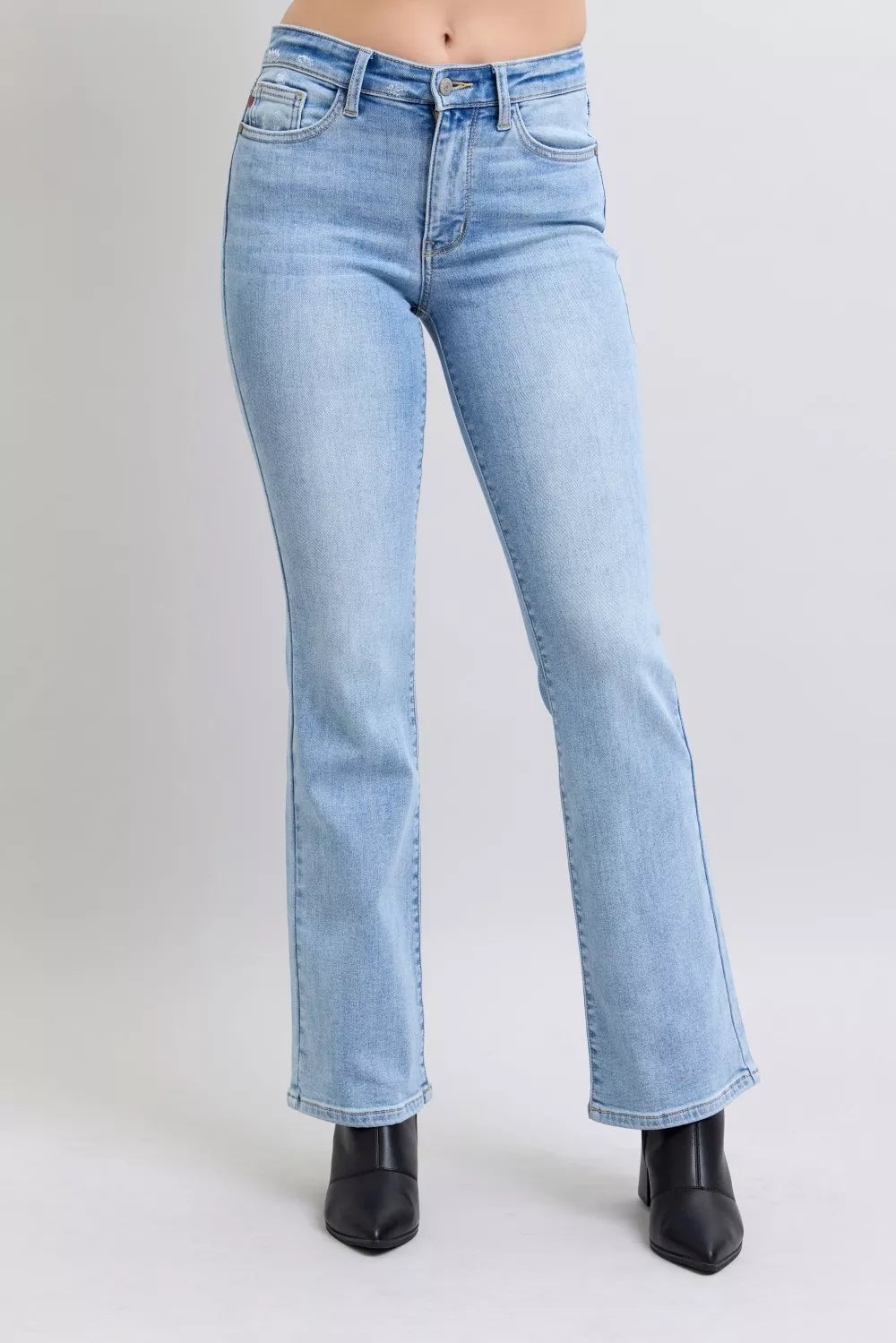 Judy Blue thermal bootcut jeans pocket detail