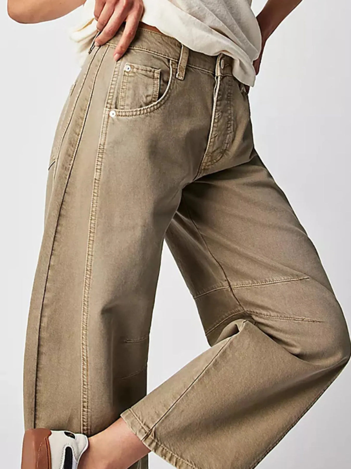 Wide leg jeans in a lighter shade