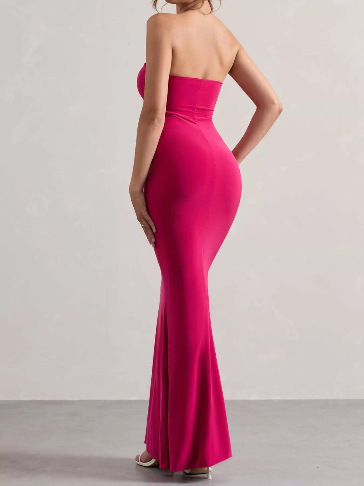 strapless tube bodycon maxi dress styled look
