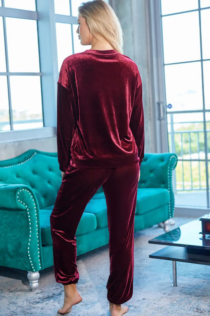 Long Sleeve Top and Pants Lounge Set - Fashorio