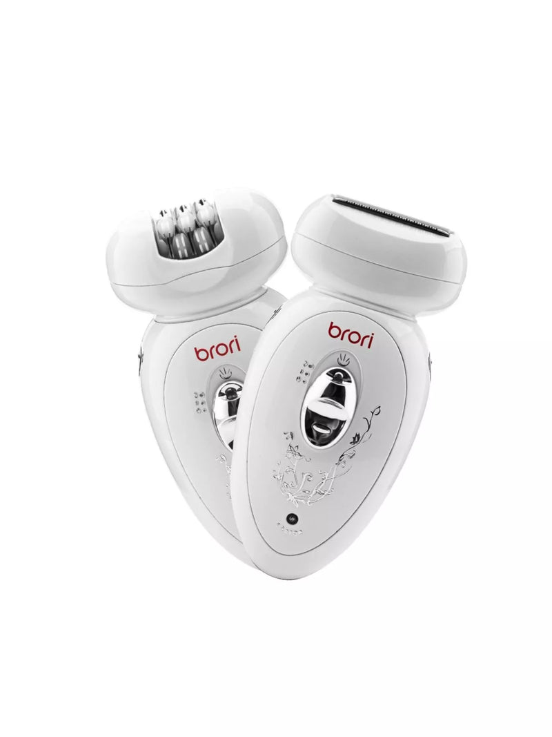 White rechargeable epilator front view
