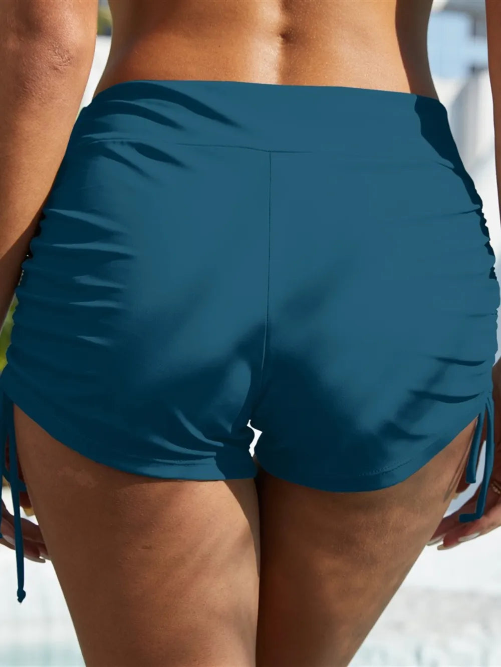 FAM-FAM Drawstring Mid-Rise Waist Swim Shorts - Fashorio
