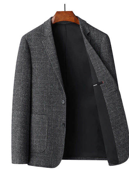 Men's Single-Breasted Tweed Blazer - Fashorio