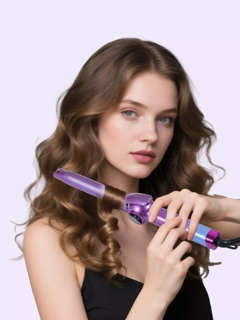 Lavender negative ion curling iron front view
