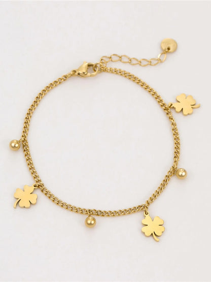 Stainless Steel Four Leaf Clover Bracelet - Fashorio