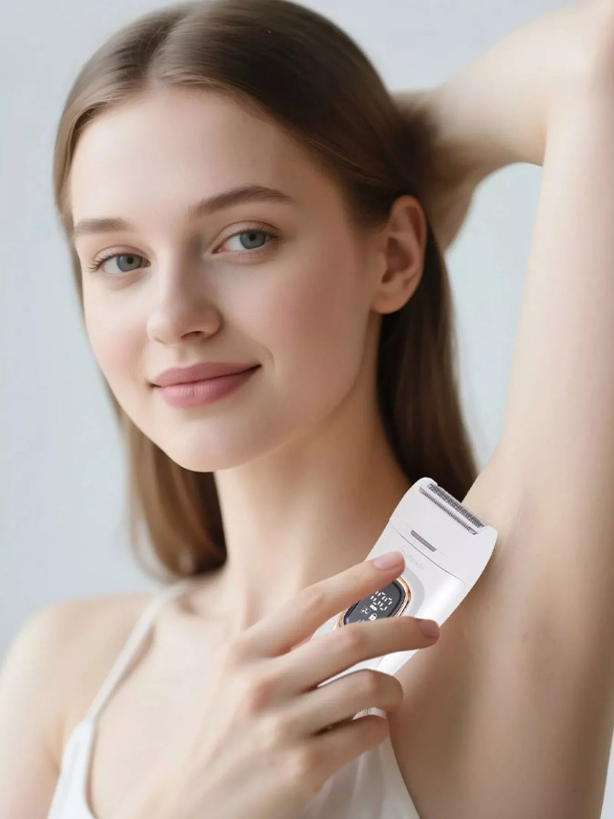 Electric hair removal epilator in white