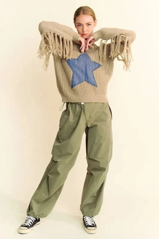 Davi & Dani Davi & Dani Drawstring Baggy Pants with Pockets