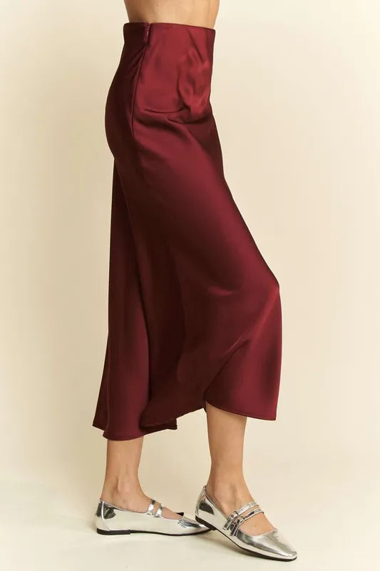 Davi & Dani Davi & Dani High Waist Midi Skirt