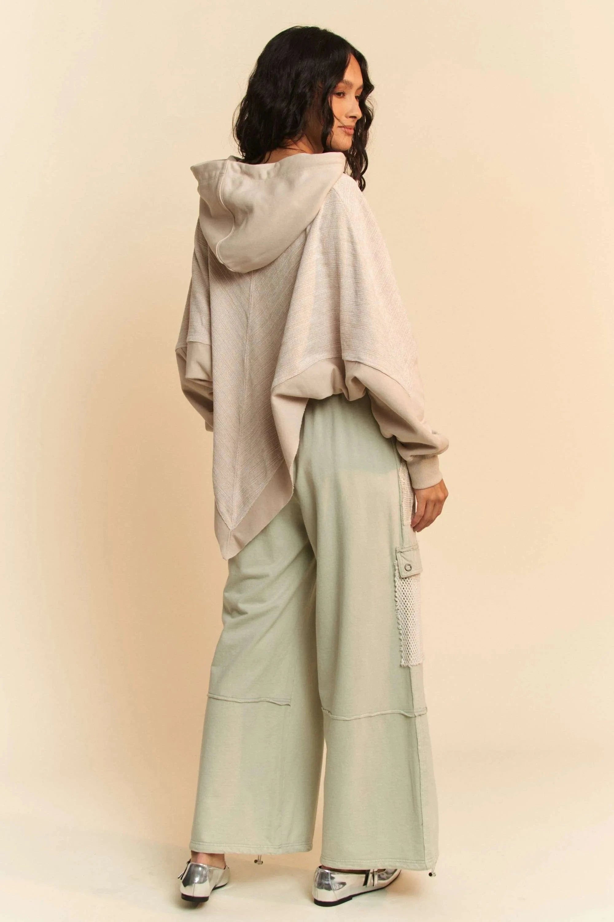 Davi & Dani Davi & Dani Lace Patchwork Bottom Opening Adjustable Pants