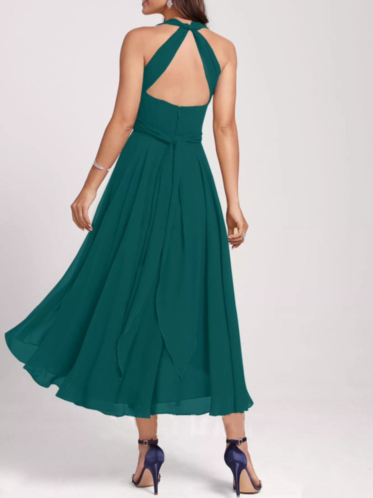 Ruched A line midi dress, alternate colourway view 2