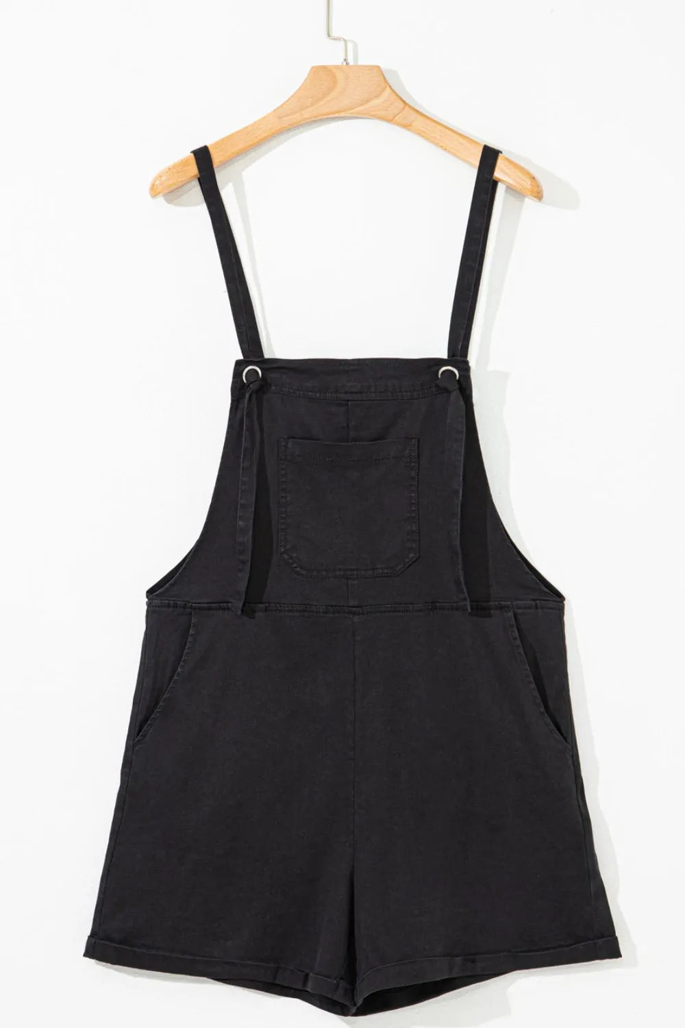 Square Neck Denim Overalls with Pockets - Fashorio