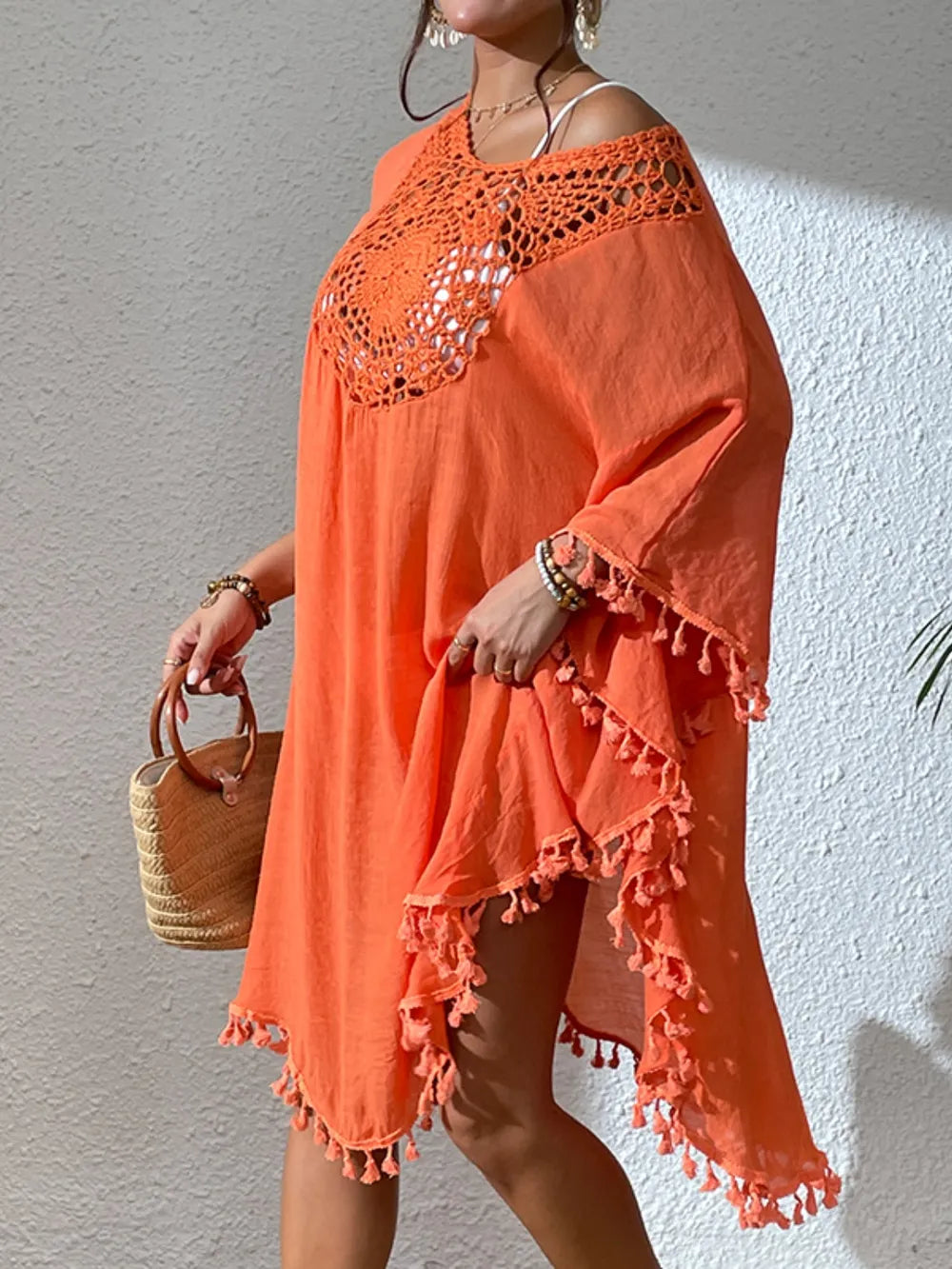 Cutout cover up dress full length pose