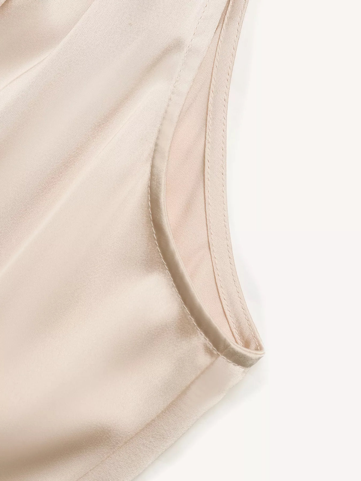 Pearl Halter Satin Midi Dress side view