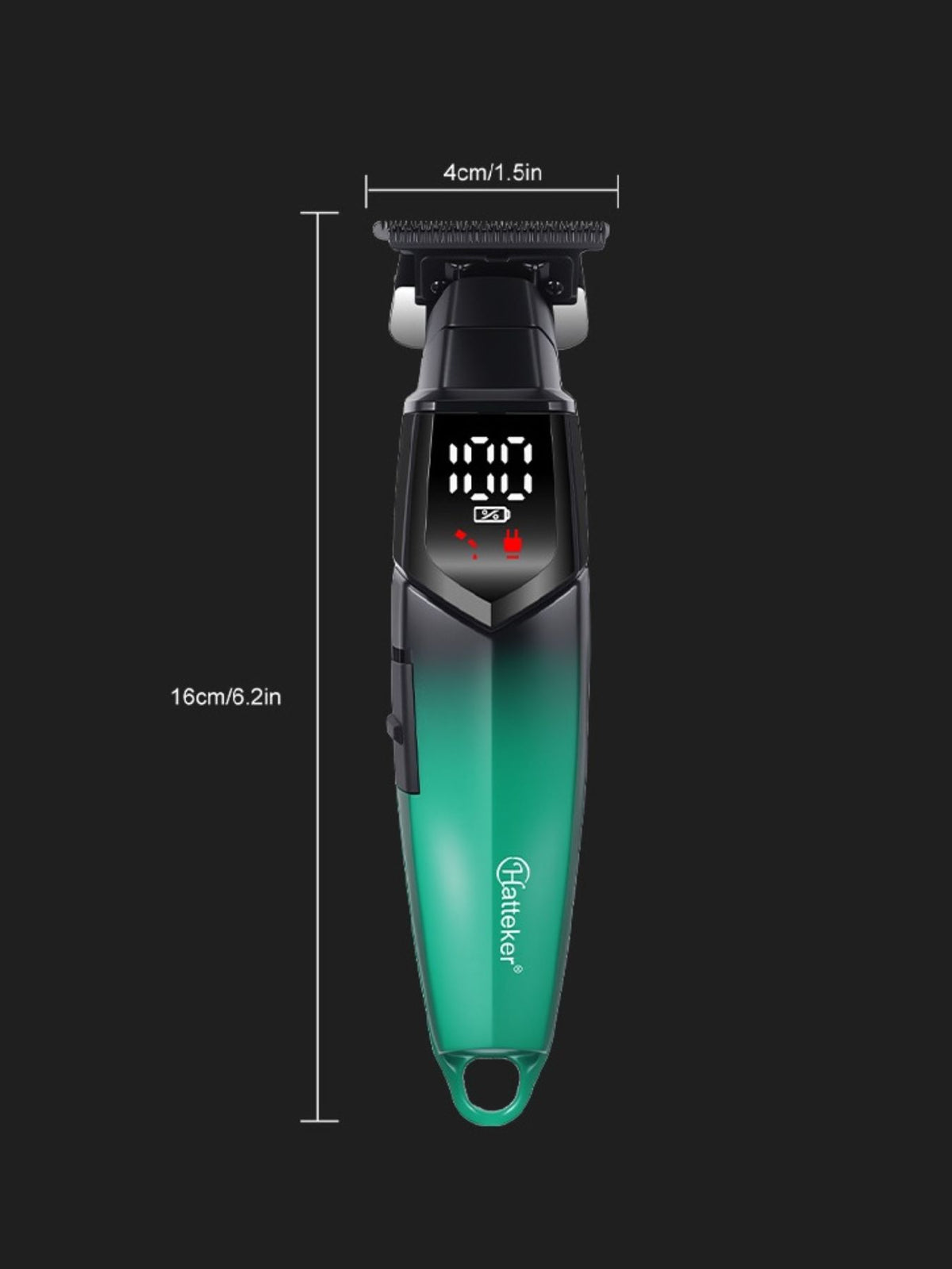 Cordless hair clipper rear view