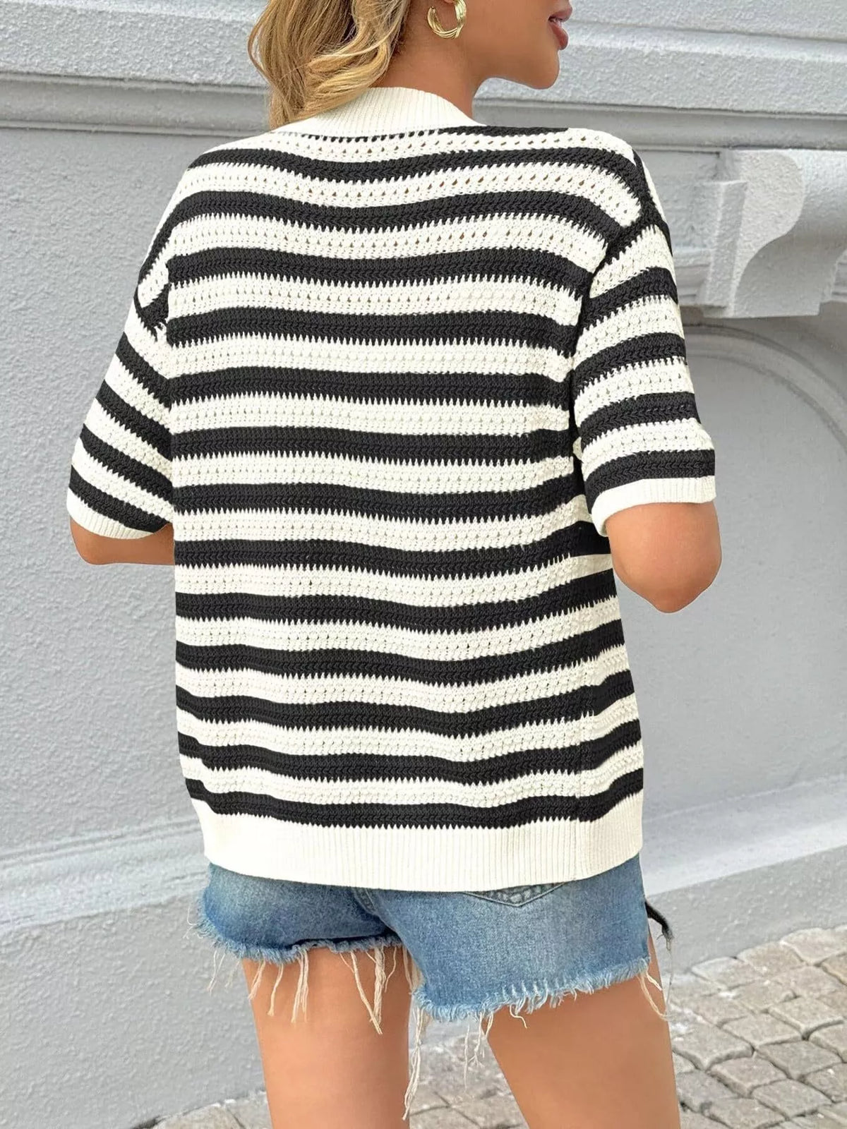 Striped Button Up Cardigan, view 14