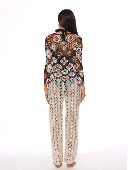 Cutout Drawstring High Waist Swim Pants - Fashorio