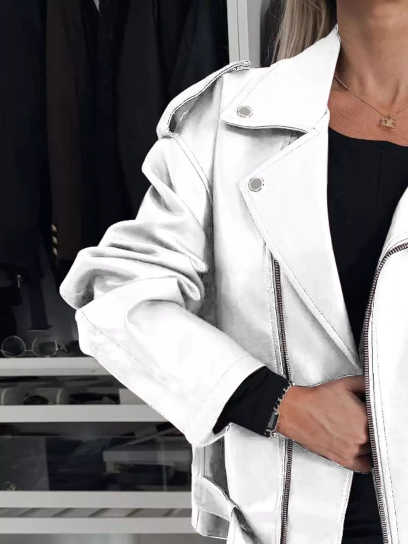 Full Size Zip Up Long Sleeve Jacket Plus Size - Fashorio