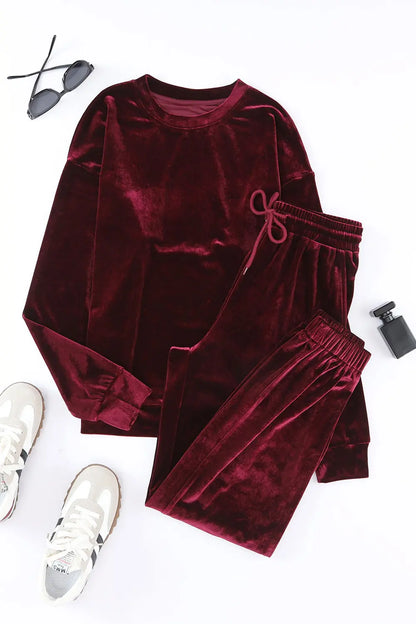Long Sleeve Top and Pants Lounge Set - Fashorio