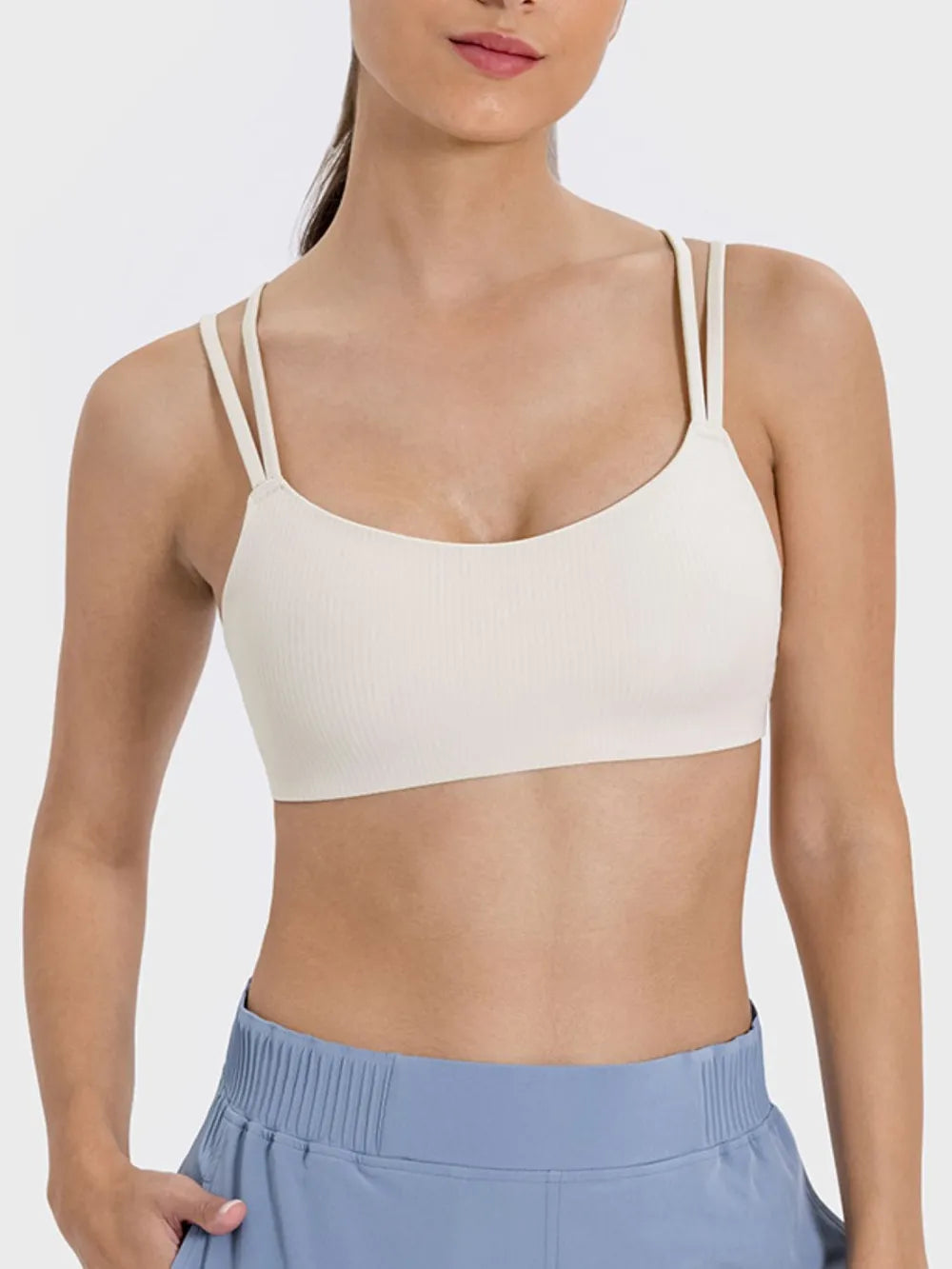 Millennia Scoop Neck Double Strap Active Cami - Fashorio
