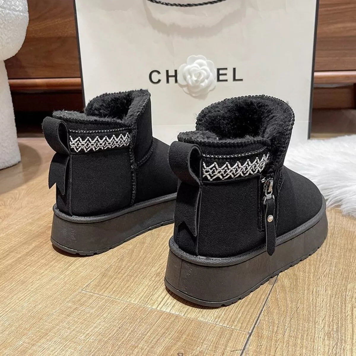 Round Toe Platform Boots side profile