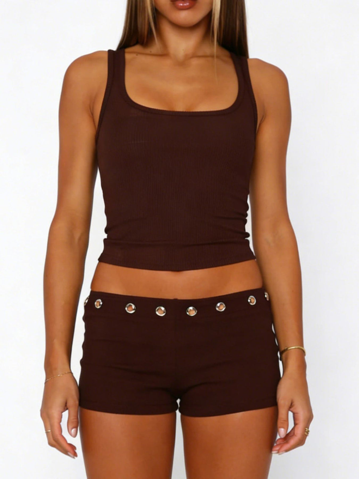 Tank and shorts lounge set on model