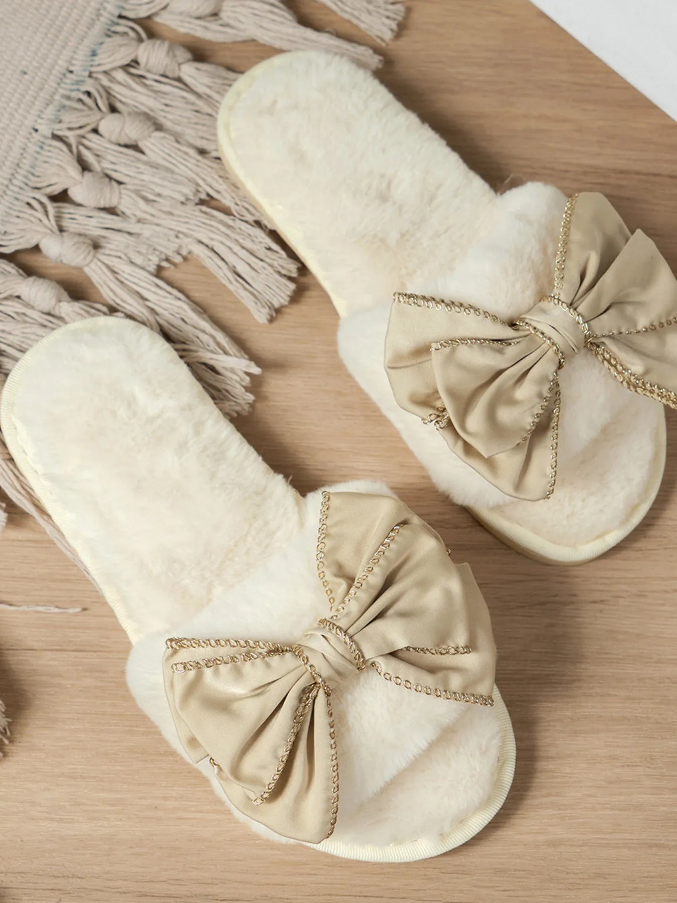 Bow Open Toe Slippers - Fashorio