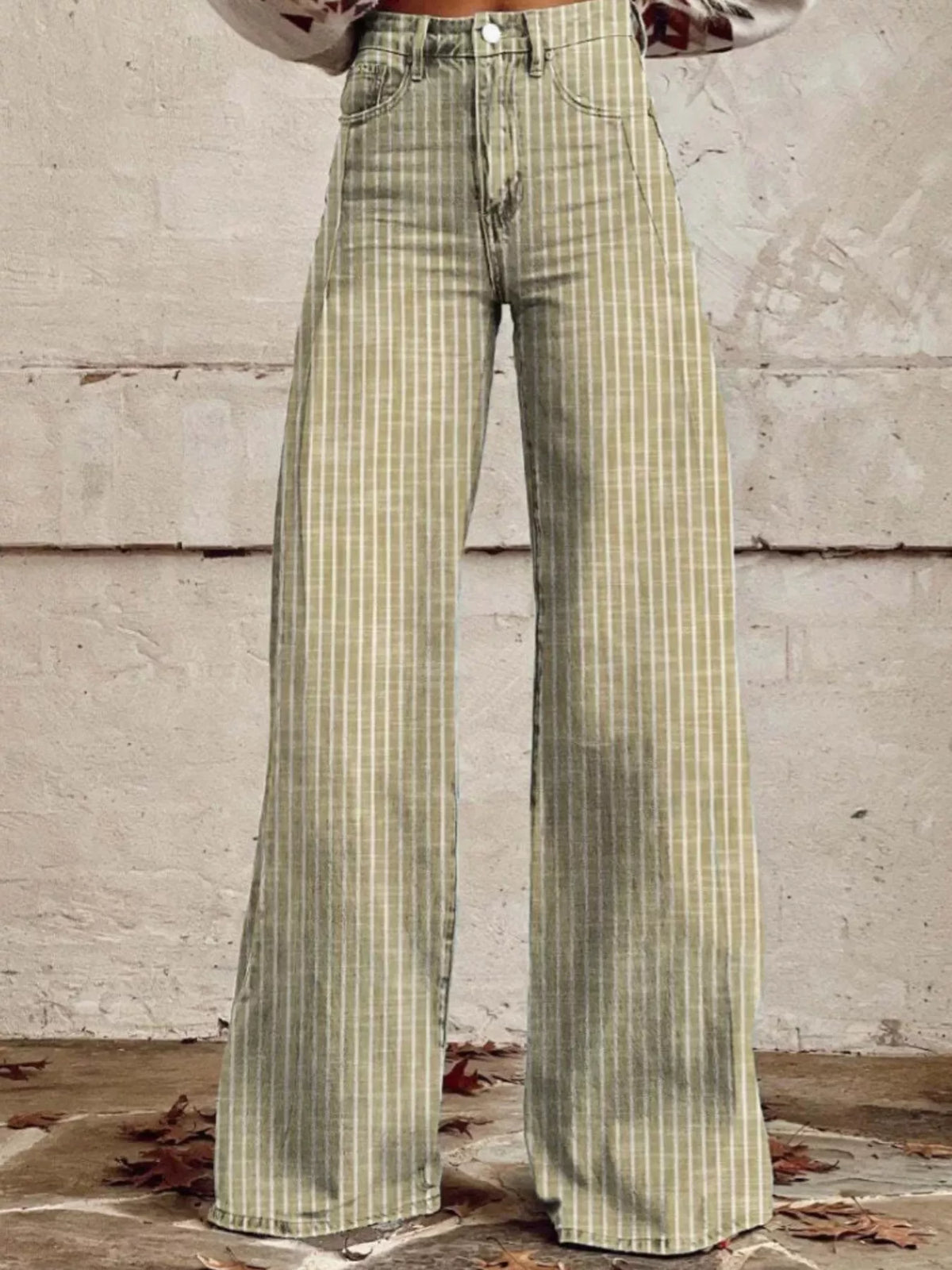 Fabric texture of striped cotton jeans