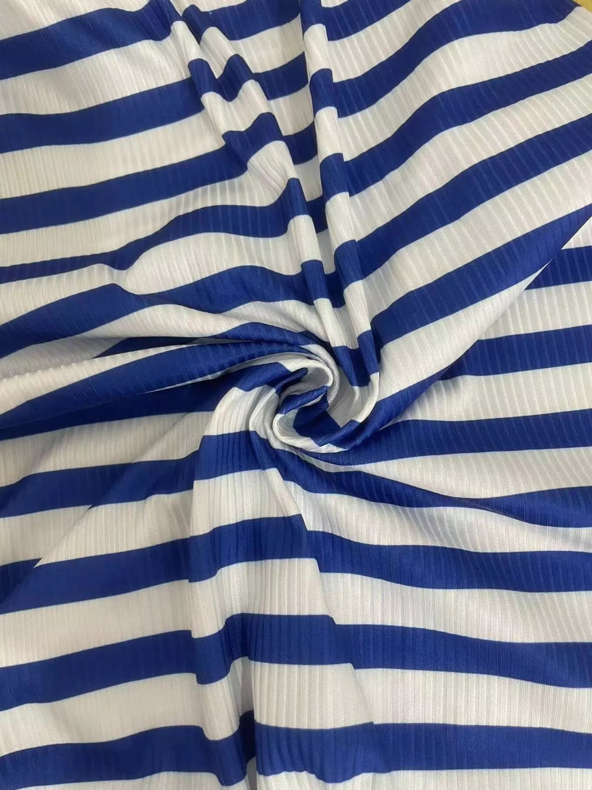 Striped halter romper fabric detail