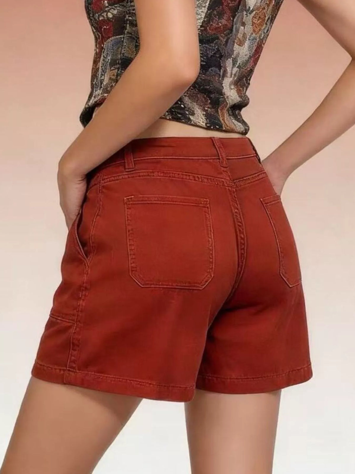 Denim shorts alternate color full outfit