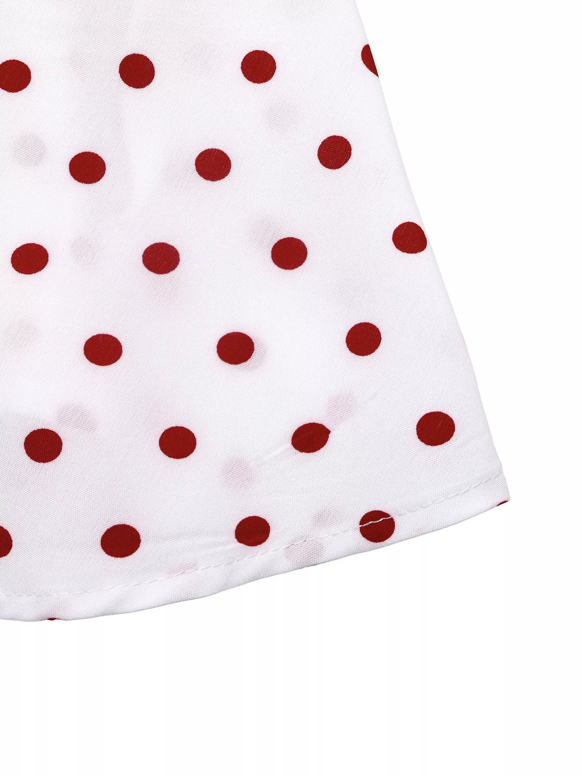White polka dot ruched cami top fabric detail