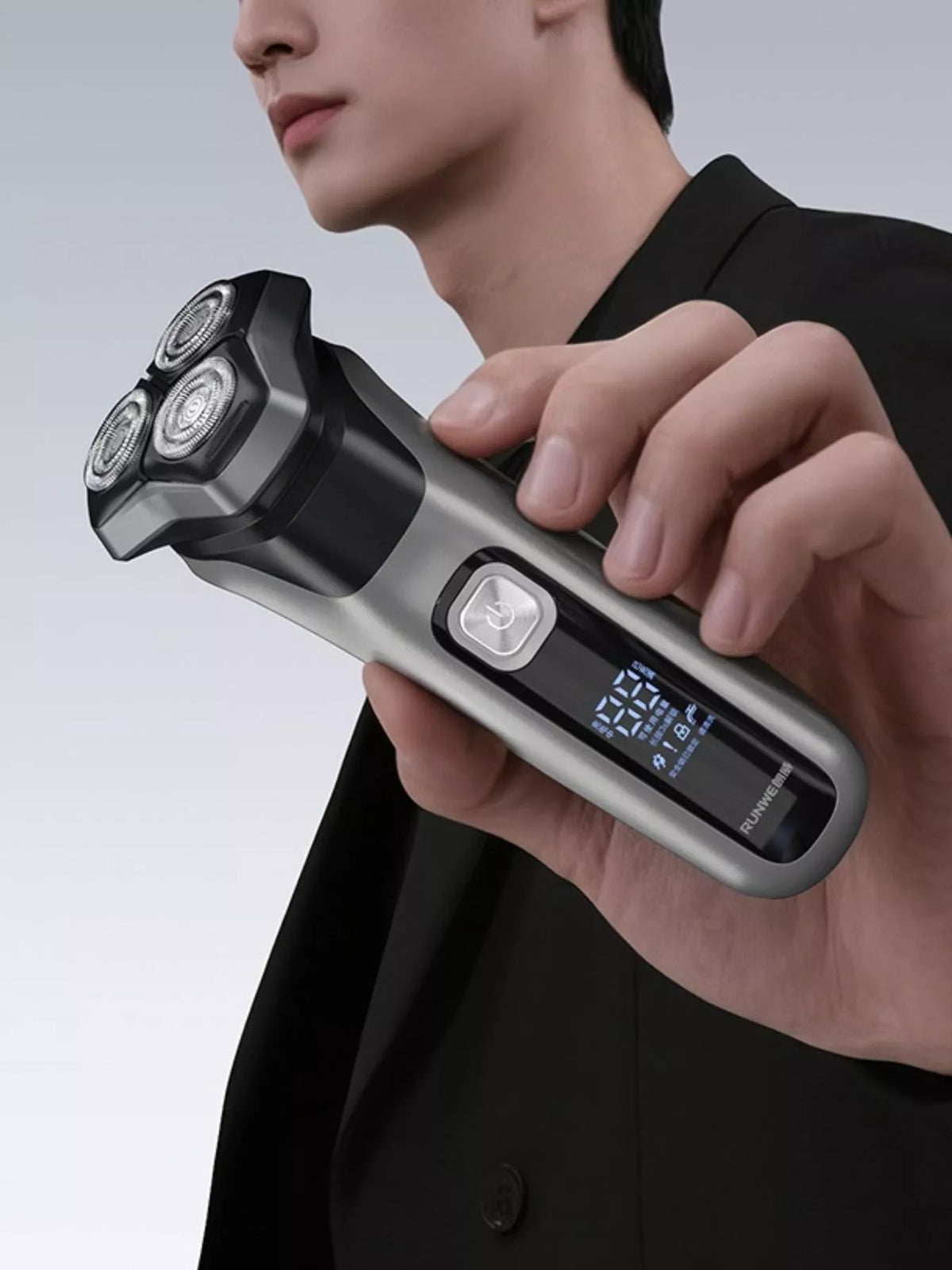 Waterproof rotary shaver front view