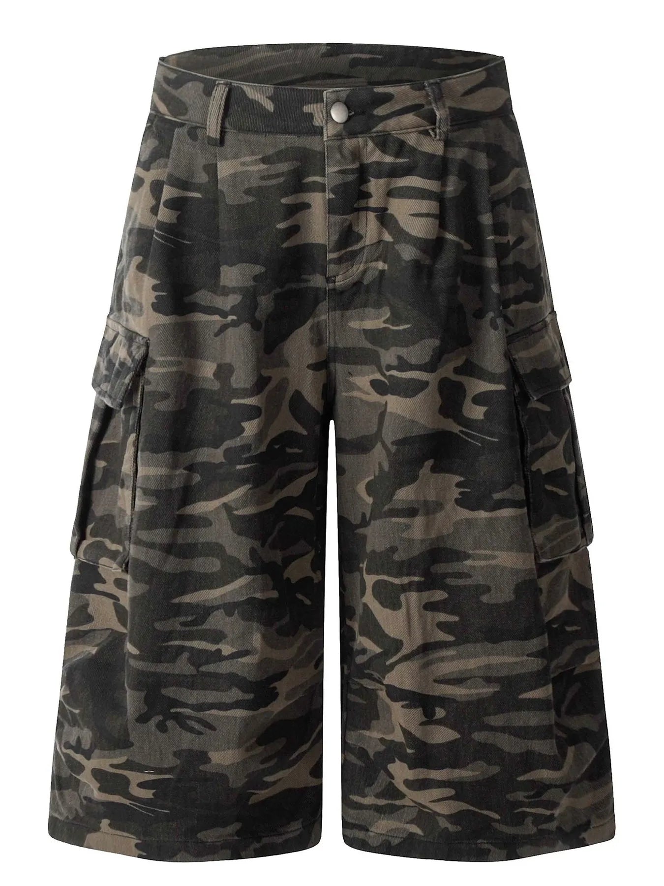 Men's Full Size Camouflage Cargo Denim Shorts Plus Size - Fashorio