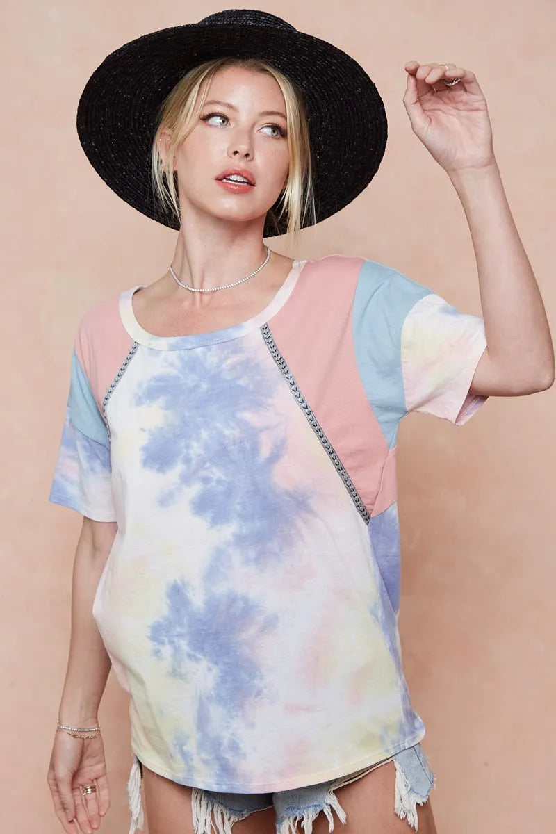 Color block tie dye top styled outfit