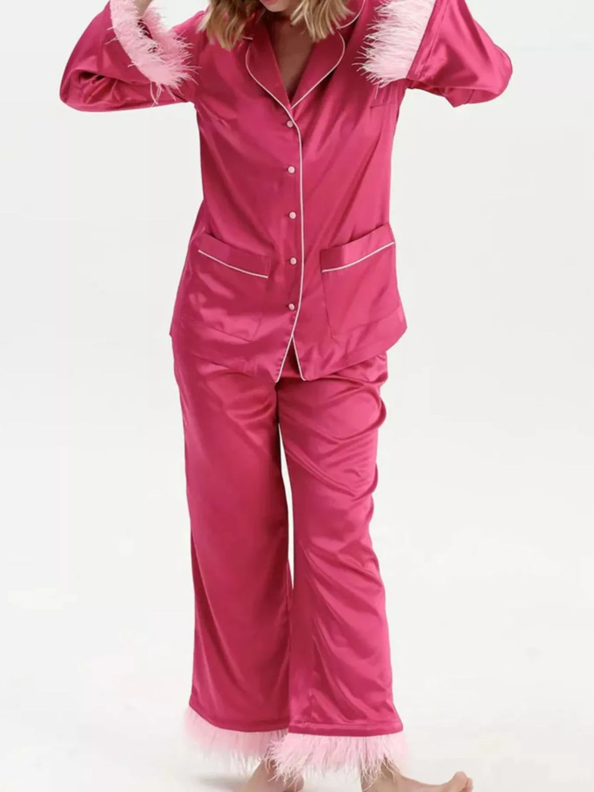 Silky two piece lounge set alternate view