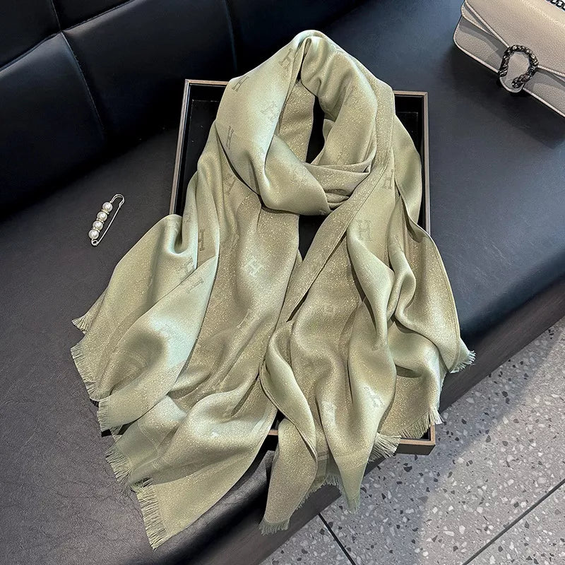 Soft cotton scarf full length view