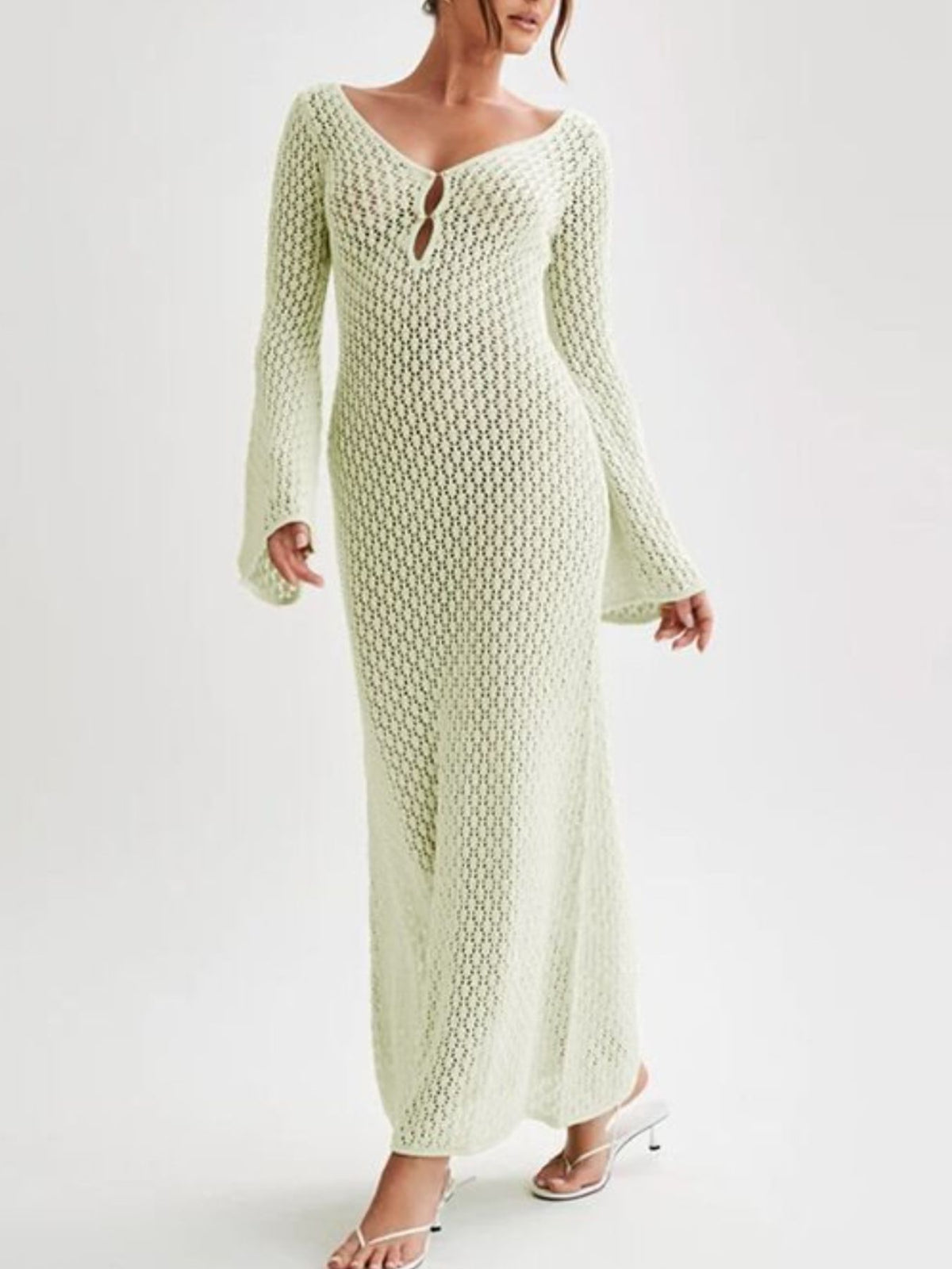 Beach crochet knit cover up dress styling