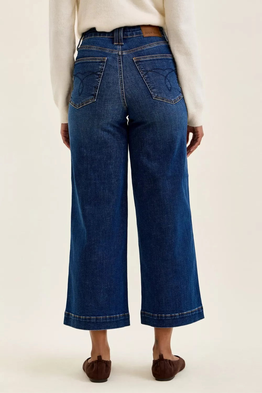 Judy Blue Claudia wide leg jeans back view