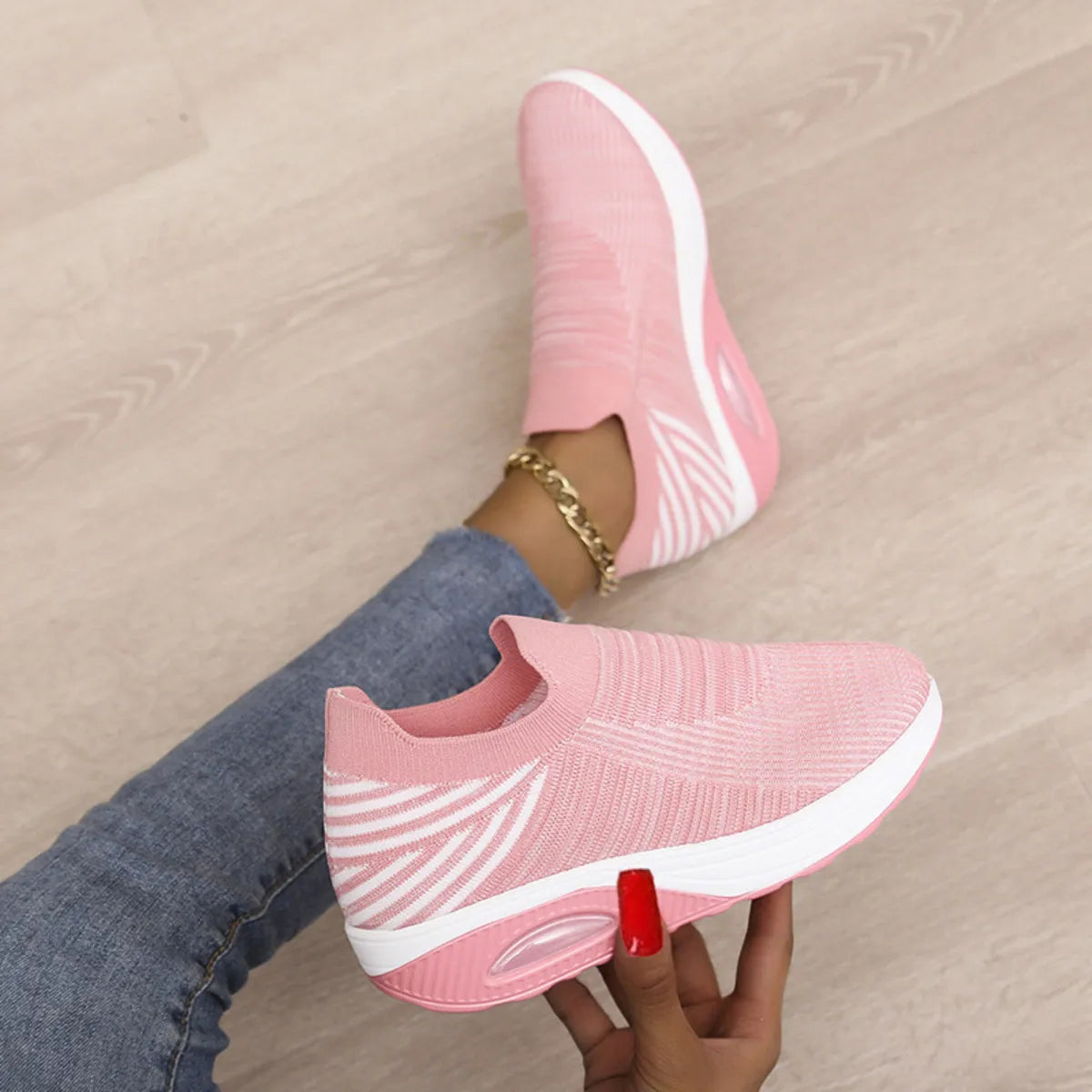 Breathable Mesh Wedge Sneakers - Fashorio