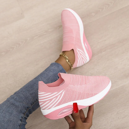 Breathable Mesh Wedge Sneakers - Fashorio