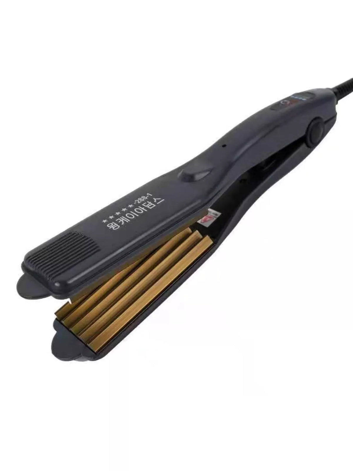2 in 1 curling and straightening iron front view