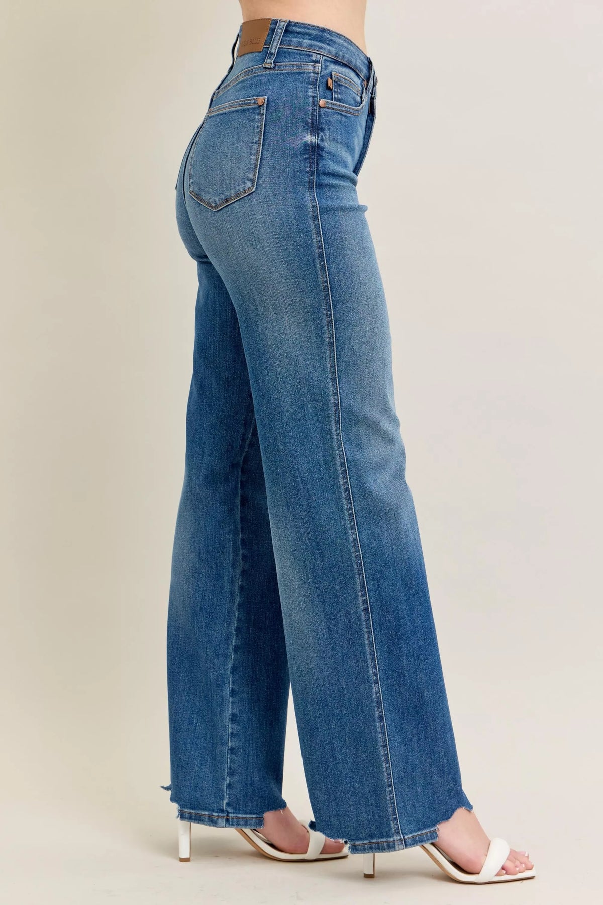 Judy Blue High Rise Distressed Wide Leg Jeans, view 10